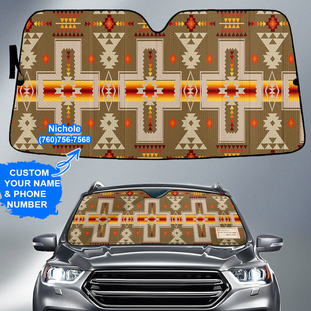 Powwow StoreGBNAT0006210 Pattern Native American Custom Name Auto Sun Shades