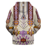 GB-NAT00069-03 Purple Pattern Breastplate 3D Hoodie