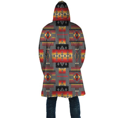GB-NAT00046-11 Gray Native Tribes Pattern Native American Cloak - Powwow Store
