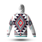 Powwow Store gb nat00146 white geometric native american 3d hoodie with mask