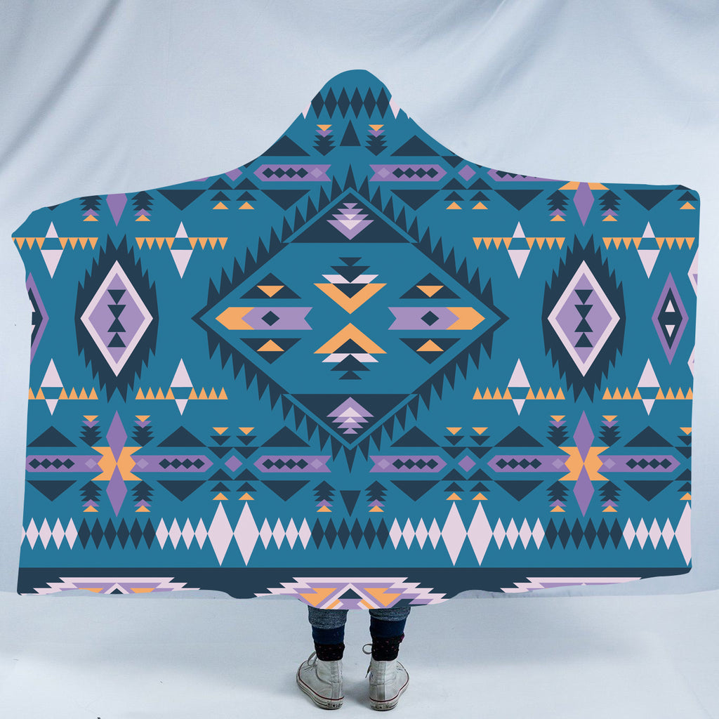 Powwow StoreHDB035 Pattern Native American Design Hooded Blanket