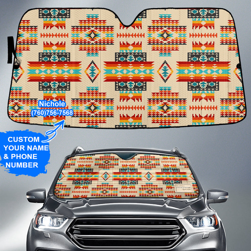 Powwow StoreGBNAT0040203 Pattern Native American Custom Name Auto Sun Shades