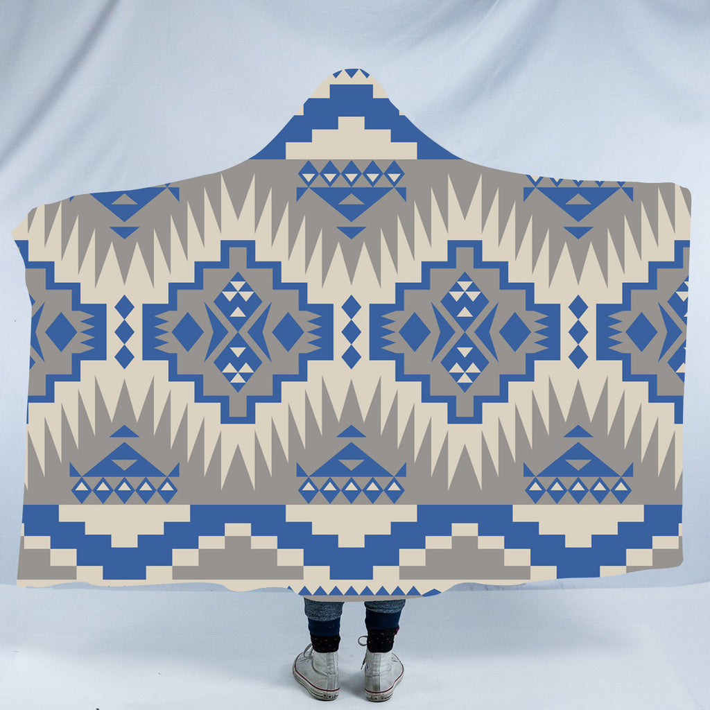 Powwow StoreHDB034 Pattern Native American Design Hooded Blanket