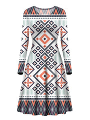 Powwow Store gb nat00318 purple design long sleeve dress