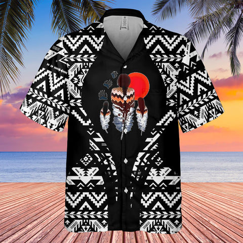 Powwow StoreGBHW000175 Tribe Design Native American Hawaiian Shirt 3D