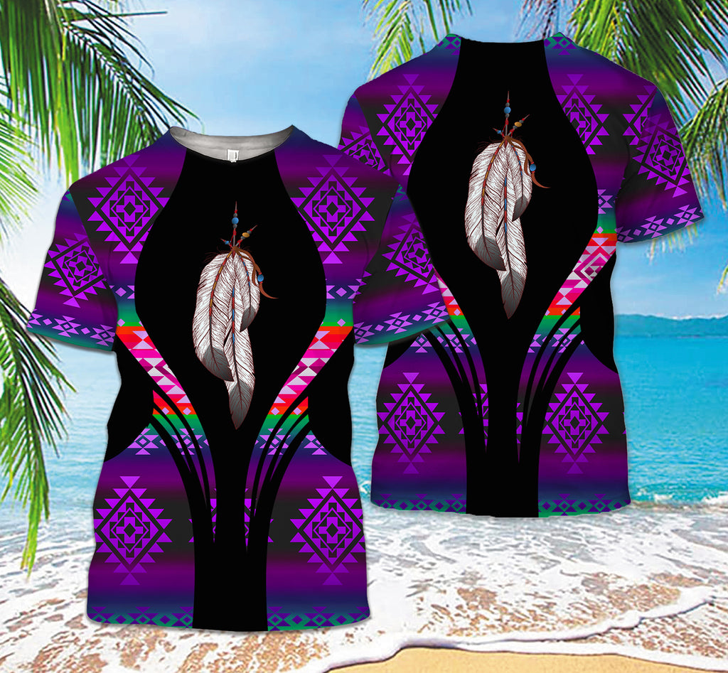 Powwow StoreTS0048 Pattern Native American 3D TShirt