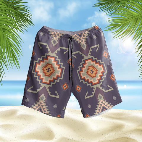 GB-NAT00752 Pattern Native Hawaiian Shorts