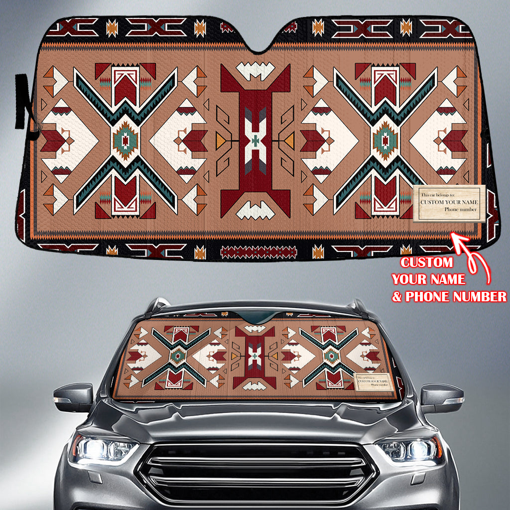 Powwow StoreGBNAT0002 Pattern Native American Custom Name Auto Sun Shades