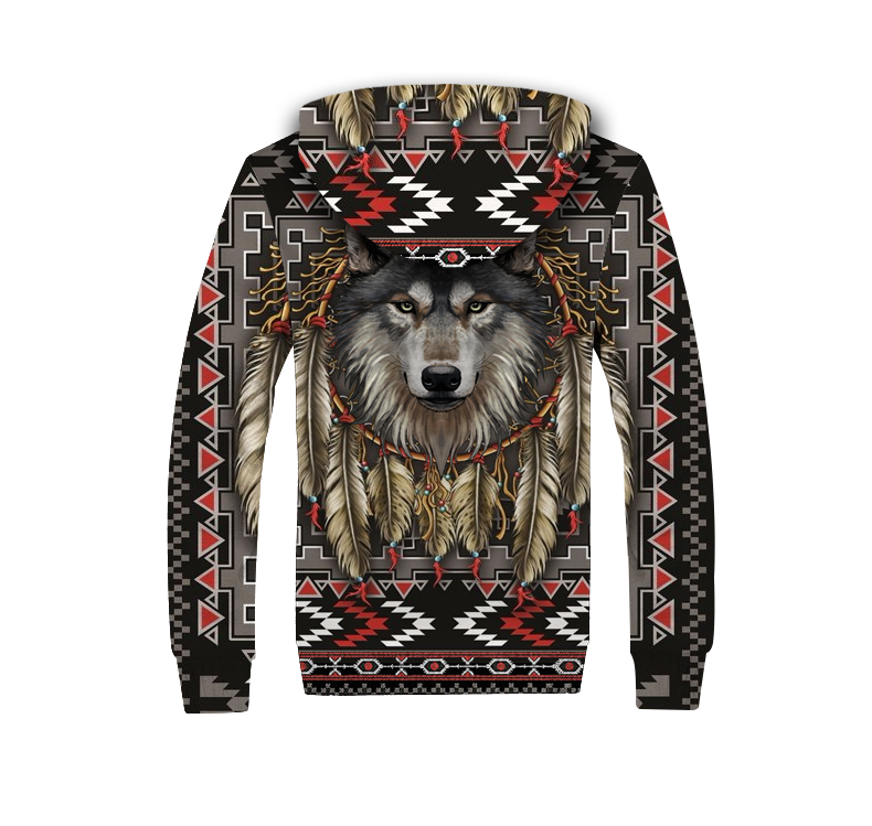 SFH0018 Wolf  Native American 3D Fleece Hoodie