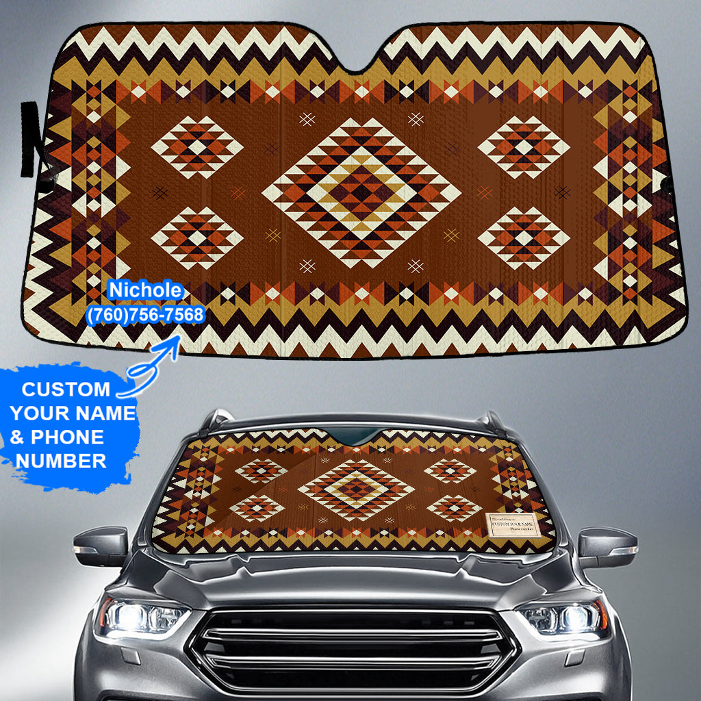 Powwow StoreGBNAT0041502 Pattern Native American Custom Name Auto Sun Shades