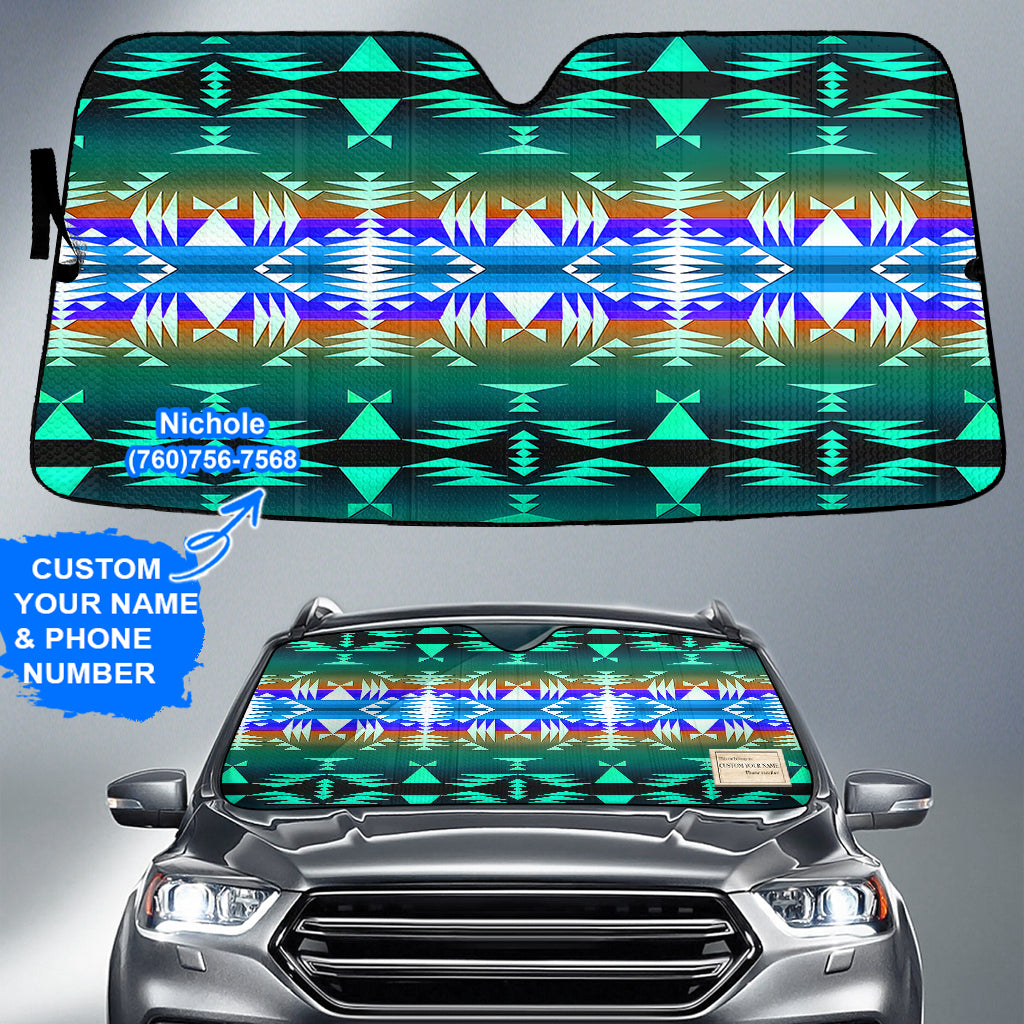 Powwow StoreGBNAT00654 Pattern Native American Custom Name Auto Sun Shades