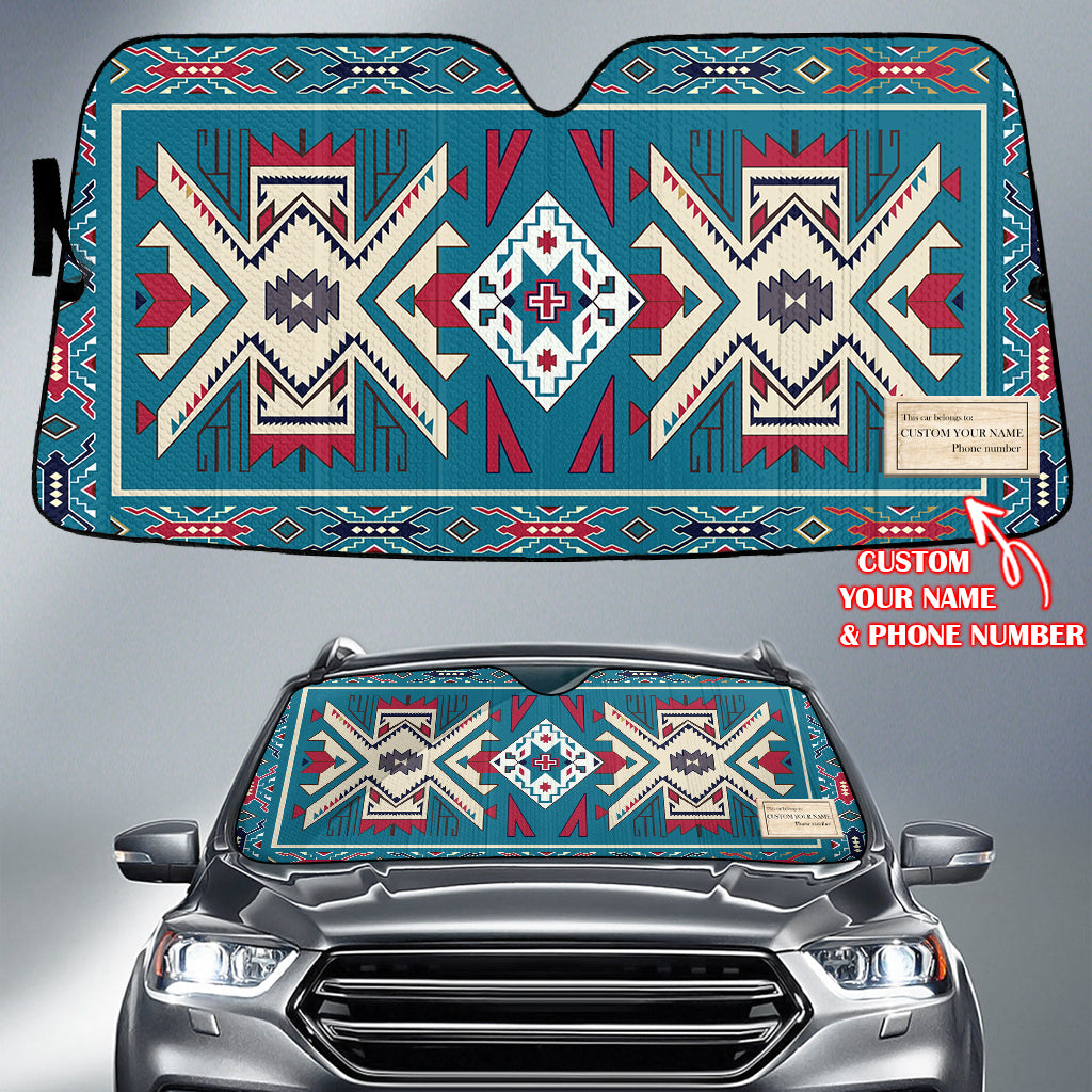 GB-NAT0003 Pattern Native American Custom Name Auto Sun Shades