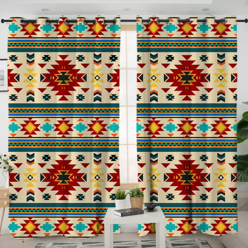 GB-NAT00512 Full Color Southwest Pattern Living Room Curtain