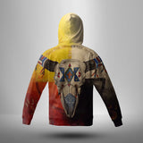 Powwow Store gb nat00025 bison medicine wheels native american 3d hoodie with mask