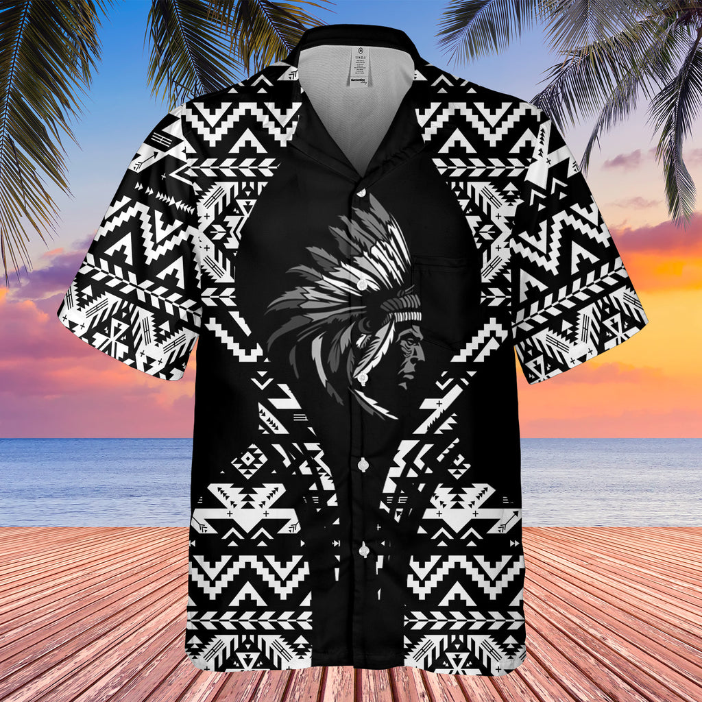 Powwow StoreGBHW000174 Tribe Design Native American Hawaiian Shirt 3D