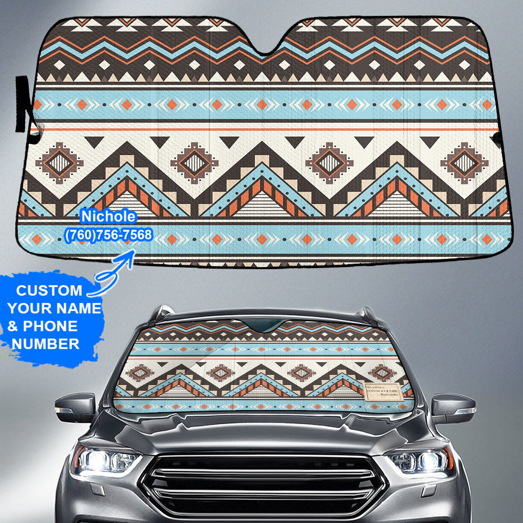 Powwow StoreGBNAT00604 Pattern Native American Custom Name Auto Sun Shades