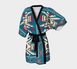 Pink Blue Coloful Design Native American Kimono Robe