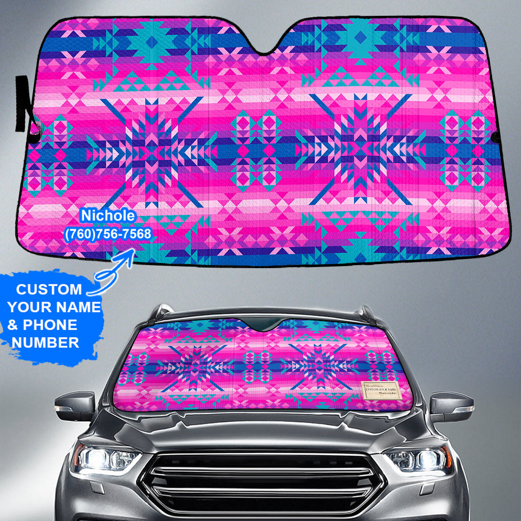 Powwow StoreGBNAT00630 Pattern Native American Custom Name Auto Sun Shades