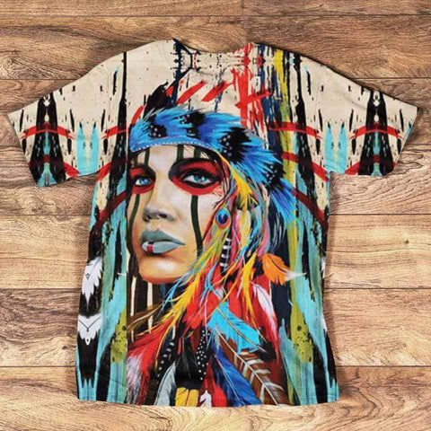 Tribal Pattern Colorful Native American 3D Tshirt – Powwow Store
