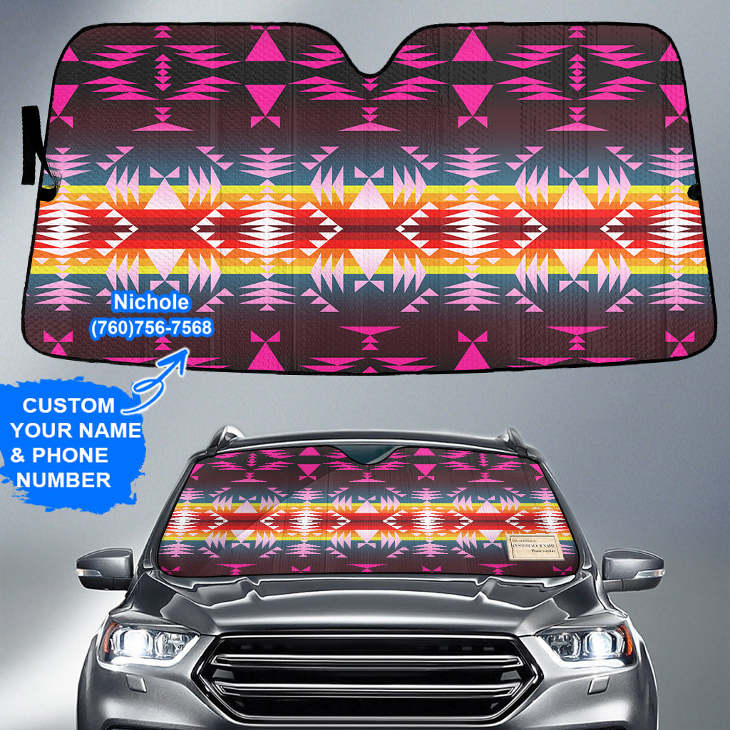 Powwow StoreGBNAT00653 Pattern Native American Custom Name Auto Sun Shades