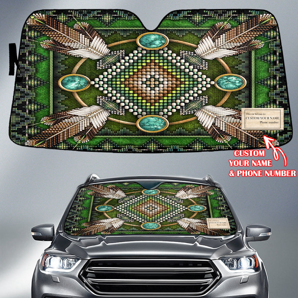 GB-NAT00023 Pattern Native American Custom Name Auto Sun Shades