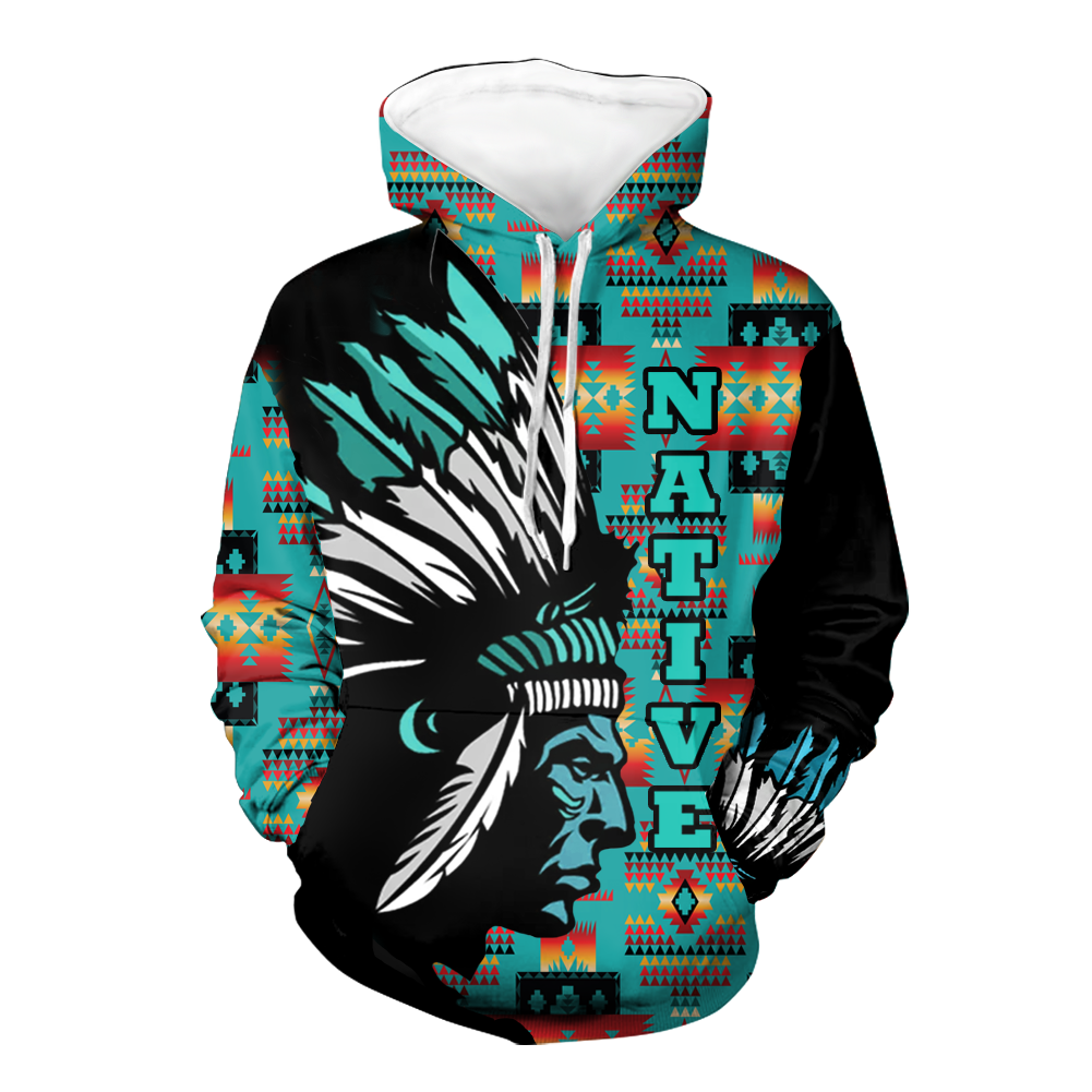 Powwow StoreHD000125 Native American Pride  3D Hoodie