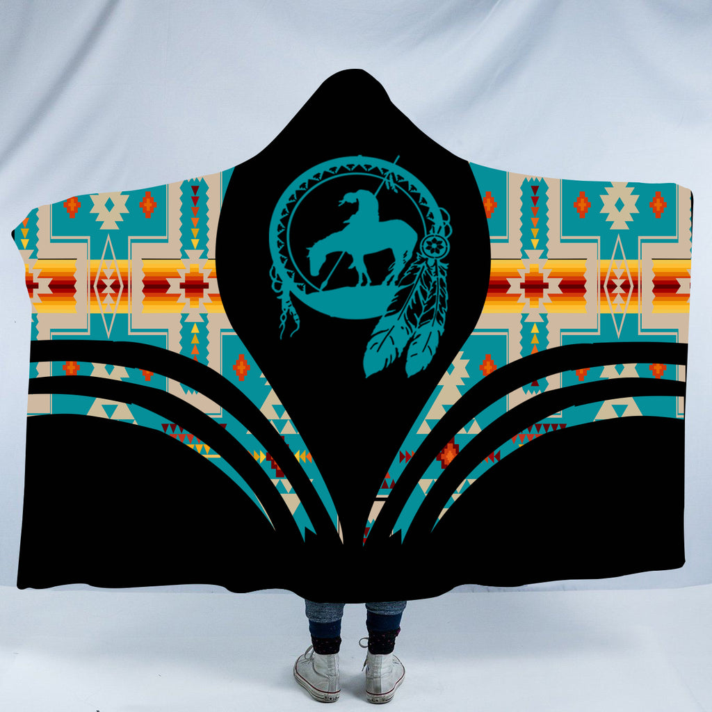 HDB00100 Pattern Native American Design Hooded Blanket