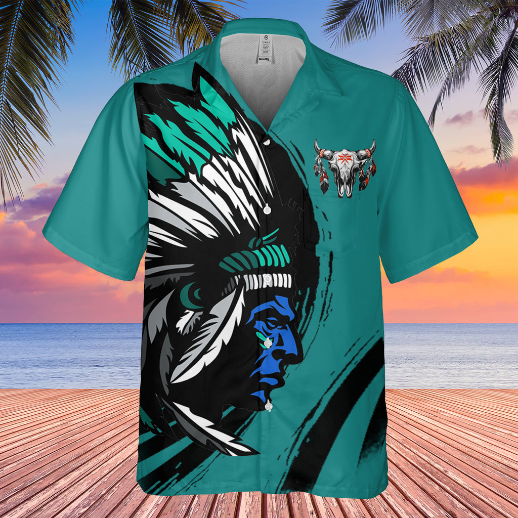 GB-HW000215 Tribe Design Native American Hawaiian Shirt 3D
