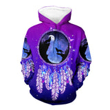 Powwow Store gb nat00360 wolves dream catcher purple galaxy 3d hoodie