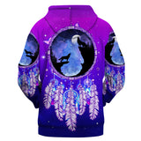 Powwow Store gb nat00360 wolves dream catcher purple galaxy 3d hoodie