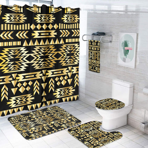 GB-NAT00566 Seamless Yellow Pattern Bathroom Set