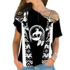 Powwow StoreCRS0001209 Native American Cross Shoulder Shirt