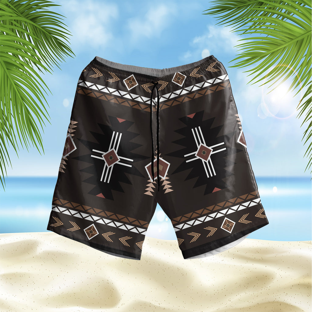 Powwow StoreGBHS00035 Pattern Native Hawaiian Shorts