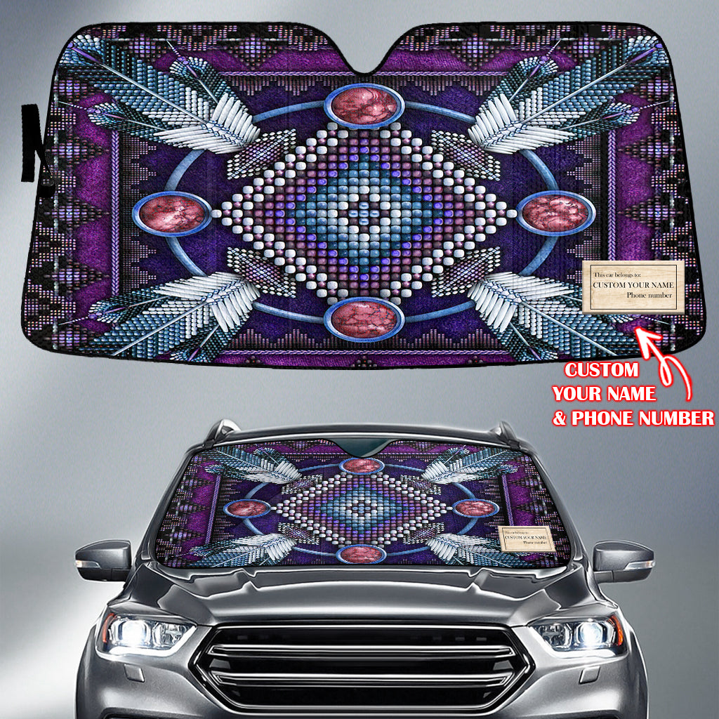 GB-NAT00023-03 Pattern Native American Custom Name Auto Sun Shades