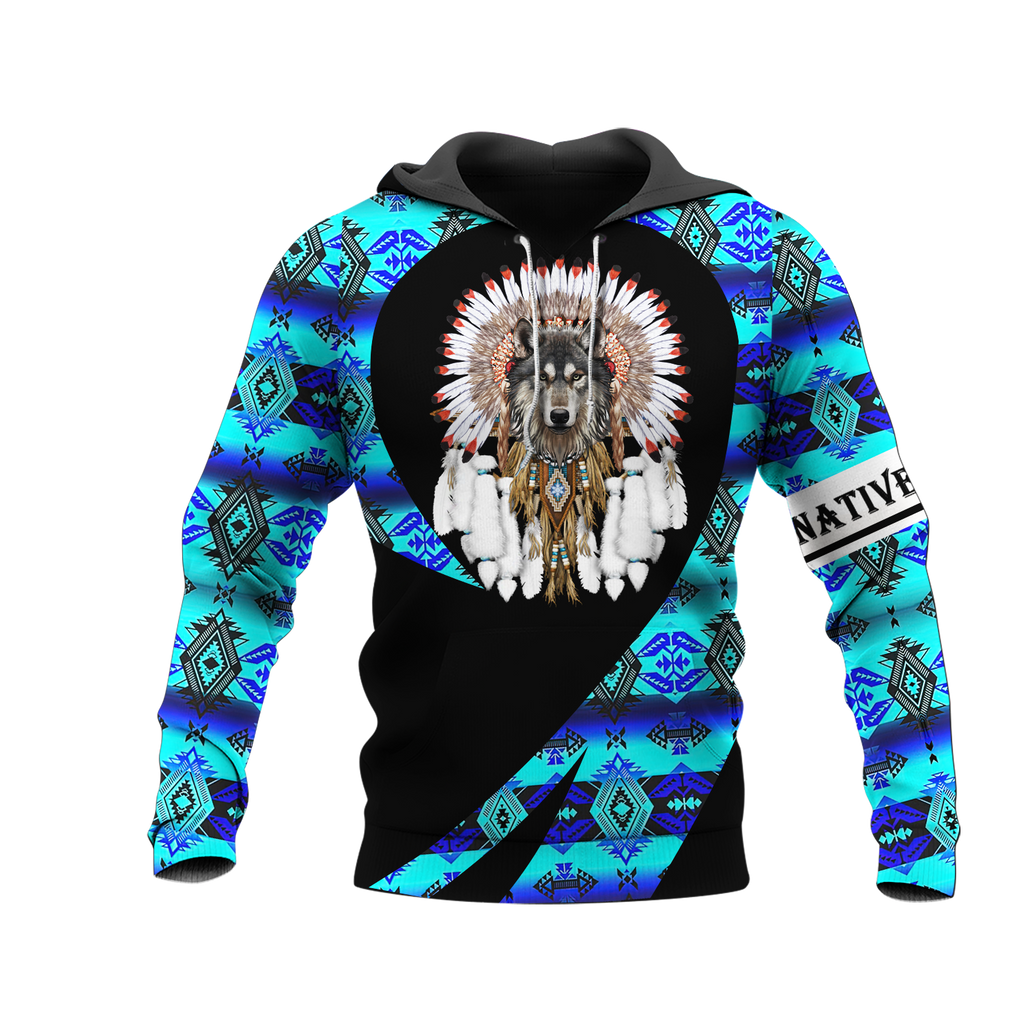 Powwow StoreHD000274 Pattern Native Pride 3D Hoodie