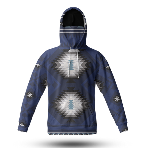 Powwow StoreHWM0027 Pattern Tribal Native 3D Hoodie With Mask