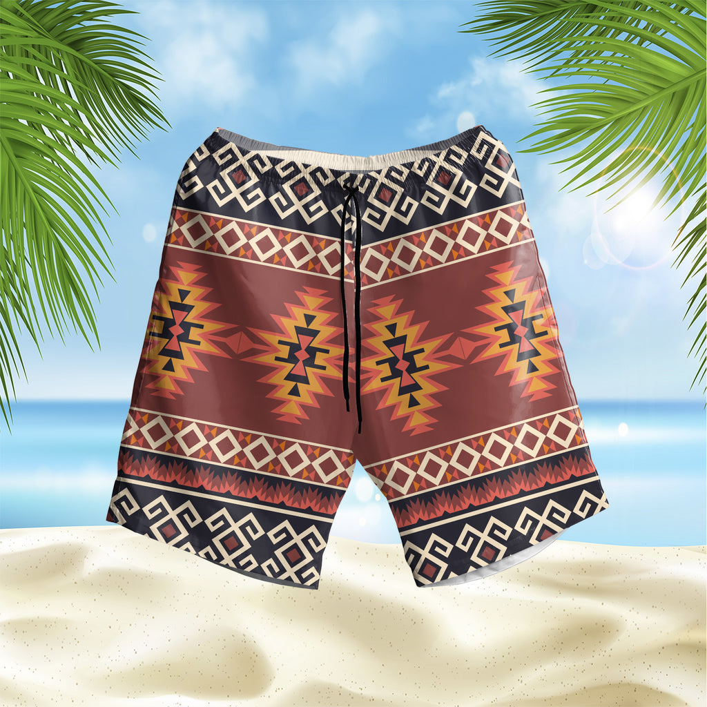 Powwow StoreGBHS00034 Pattern Native Hawaiian Shorts