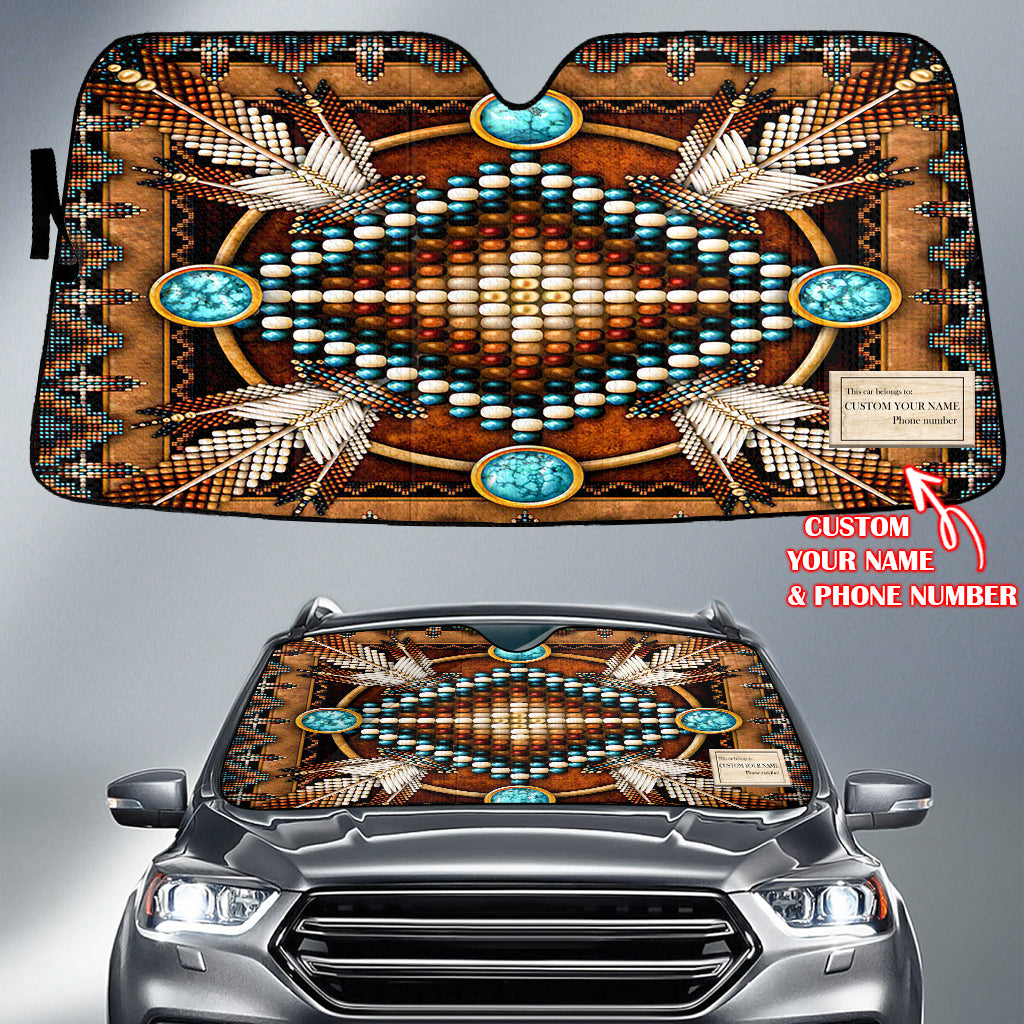 GB-NAT00023-03 Pattern Native American Custom Name Auto Sun Shades