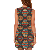 Powwow Store gb nat00402 black pattern native womens sleeveless dress