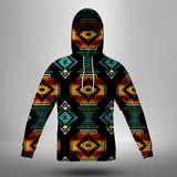 Powwow Store gb nat00321 native american patterns black red 3d hoodie with mask