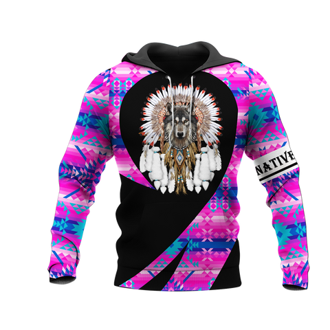 Powwow StoreHD000272 Pattern Native Pride 3D Hoodie