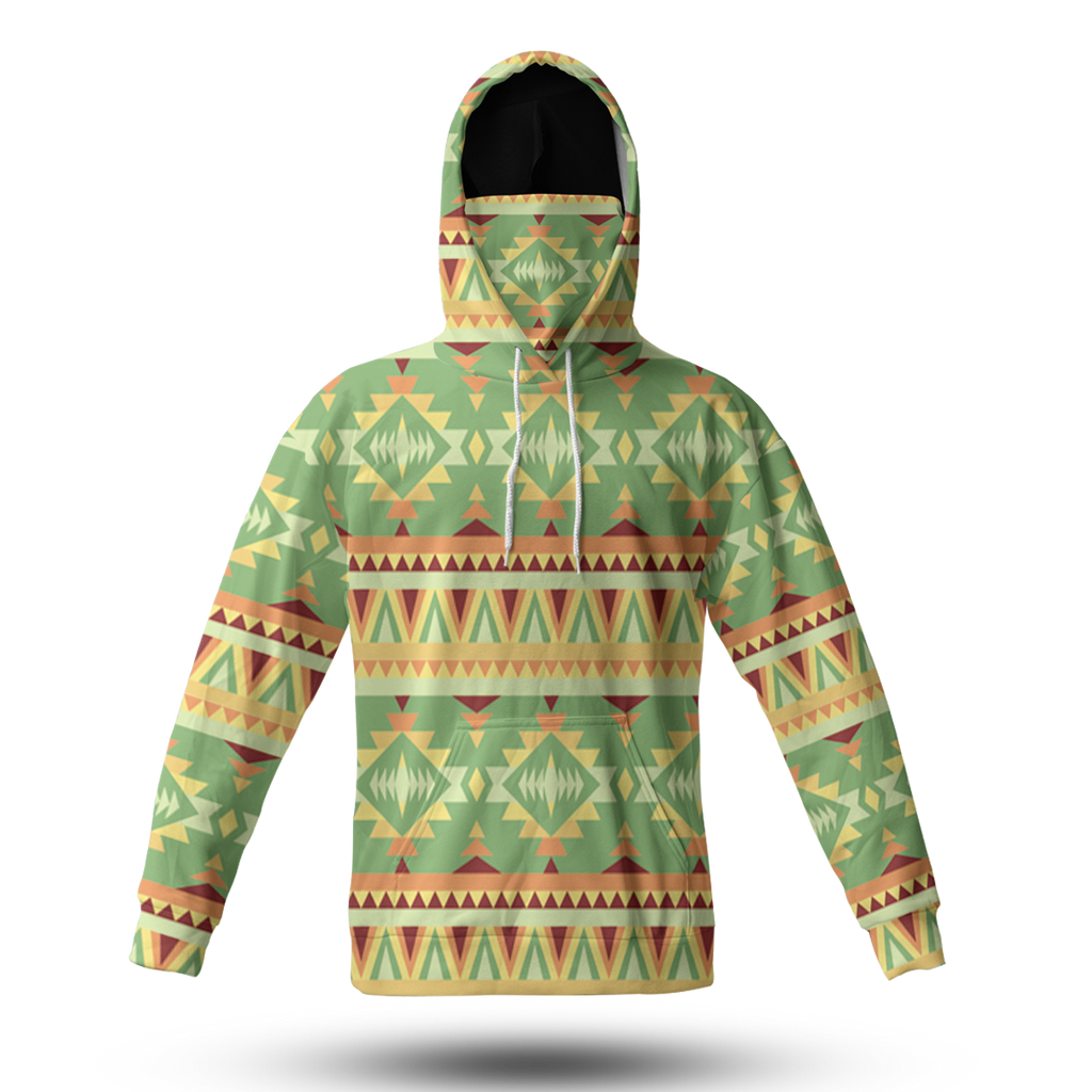 Powwow StoreHWM0029 Pattern Tribal Native 3D Hoodie With Mask