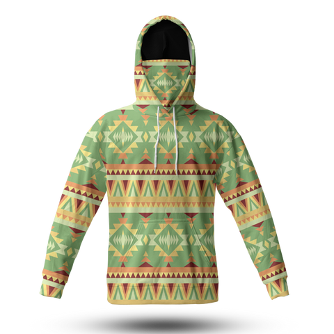 Powwow StoreHWM0029 Pattern Tribal Native 3D Hoodie With Mask