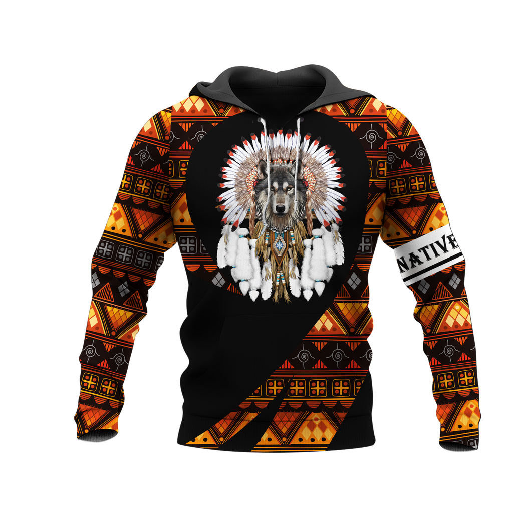 Powwow StoreHD000271 Pattern Native Pride 3D Hoodie