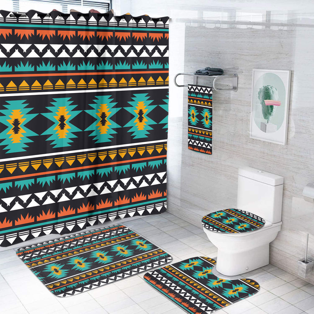 Powwow Store gb nat00605 geometric ethnic pattern bathroom set