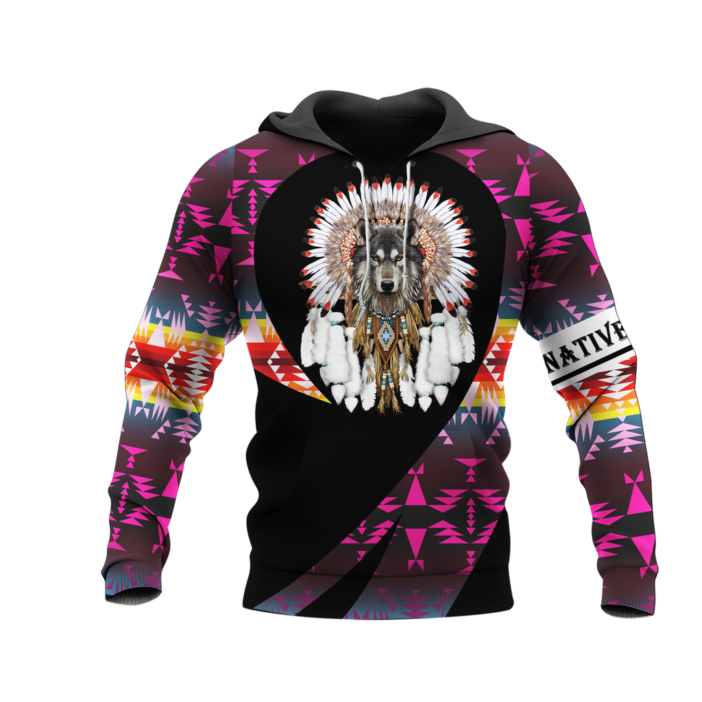 Powwow StoreHD000270 Pattern Native Pride 3D Hoodie