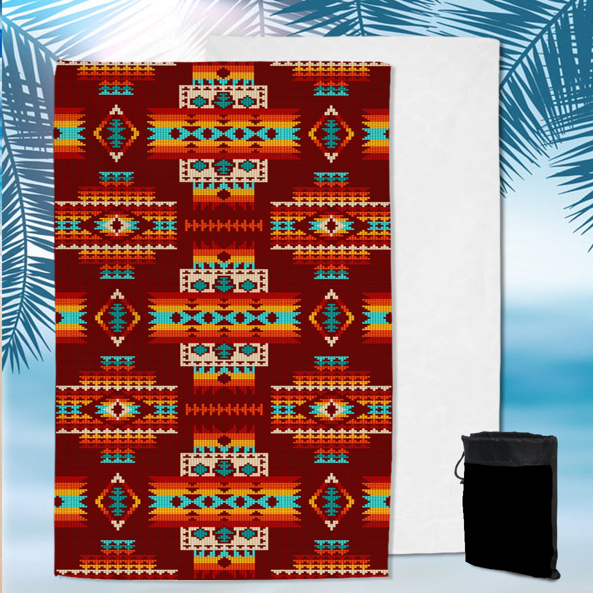 Powwow Store gb nat00402 02 red pattern native pool beach towel