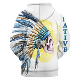 Powwow Store gb nat00361 skull chief native american 3d hoodie