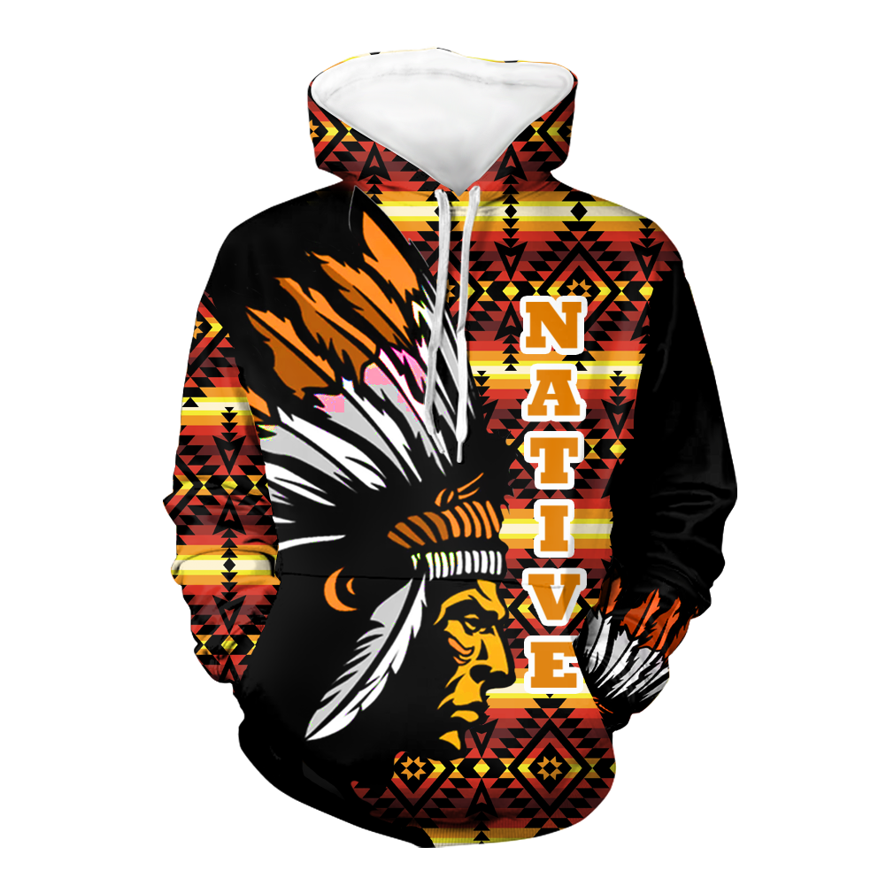 Powwow StoreHD000129 Native American Pride  3D Hoodie