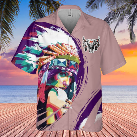 GB-HW000211 Tribe Design Native American Hawaiian Shirt 3D